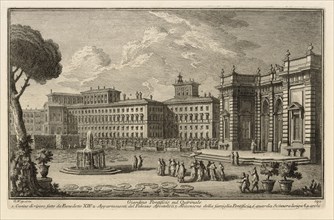 Giardino Pontificio sul Quirinale, Delle magnificenze di Roma antica e moderna, Vasi, Giuseppe, 1710-1782, Engraving, between