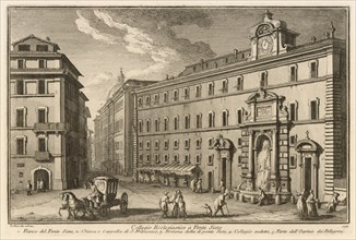Collegio Ecclesiastico à Ponte Sisto, Delle magnificenze di Roma antica e moderna, Vasi, Giuseppe, 1710-1782, Engraving