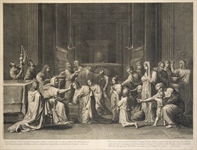 Confirmation, print after paintings by Nicolas Poussin, Gantrel, Etienne, 1646-1706, Pesne, Jean, 1623-1700
