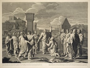Ordination, print after paintings by Nicolas Poussin, Gantrel, Etienne, 1646-1706, Pesne, Jean, 1623-1700, Poussin