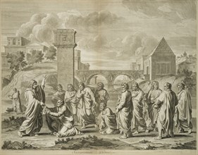 Sacramentum Ordinis, print after paintings by Nicolas Poussin, Châtillon, Louis de, 1639-1734, Poilly, Nicolas de