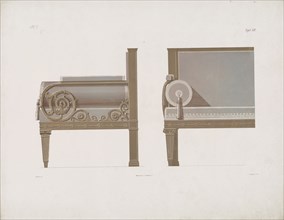 Taf. XII, Schinkel's Möbel-Entwürfe, welche bei Einrichtung prinzlicher Wohnungen in den letzten zehn Jahren ausgeführt wurden