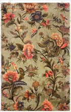 Wallpaper with floral motifs and birds, painting wallpaper canvas linen oil paint paint wood