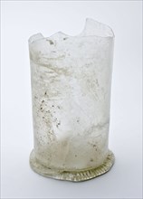 Fragment of stand ring, bottom and shaft of beaker, beaker drinking glass drinking utensils tableware holder soil find glass
