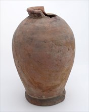 Earthenware pot on stand, baluster shape, used in the sugar industry, sugar bowl pot holder soil find ceramic earthenware glaze