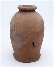 Pottery jar on stand, baluster shape, used in the sugar industry, sugar pot pot holder soil find ceramic earthenware glaze lead