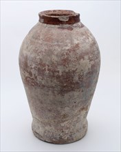 Pottery pot on stand, baluster shape with short neck, used in sugar production, sugar bowl pot holder soil find ceramic