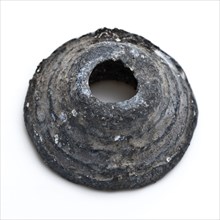 Lead spindle or spider stone, spinneret tool kit ground find lead metal, die-cast Lead spindle spindle Disc shaped