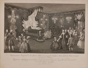 De Swart (artist), Perspective image of the parade hall in which the corpse of Willem Karel Hendrik Friso (William IV) was shown