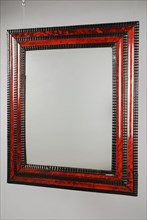 Rectangular mirror, interior design glass glass pine wood turtle, Wooden profile frame with turtle veneer and rubber frame