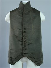 Mens vest of dark brown silk, vest outerwear men's clothing clothing silk cotton shoulder, waist, bottom, textile Mens vest