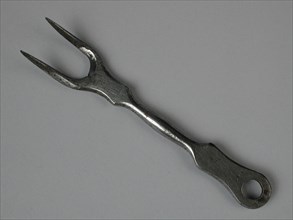 metal worker: Gresnich, Steel miniature meat fork or carving fork, front fork fork kitchen utensils equipment miniature toy
