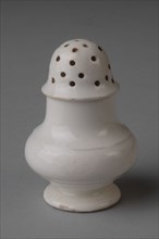 White glazed miniature earthenware salt spreader, salt spreader salt barrel crockery holder miniature toy relaxing agent model