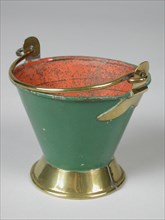 metal worker: Gresnich, Miniature bucket with brass base, bucket crockery holder kitchenware miniature toy relaxant model metal