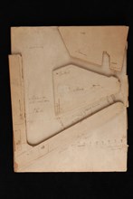 Pieter Adams, Scale model of the design of Zalmhaven in Rotterdam, with original letter from the designer, model model letter