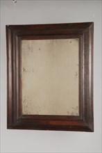 Rectangular mirror, interior mirror wood pine wood cherry wood glass 62,5, Upright format In dark colored wooden profile frame