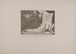 S. Fokke (engraver), Picture of the pompous bed on which the corpse of H.K.H. Anna, seen from the side, print visual material