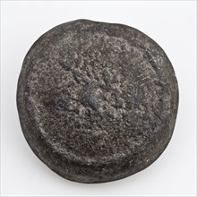 Loden disk, probably playing stone or playing disc, disc game ground find lead metal, gram cast Loden disk with flat side