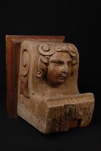Sculpted console of Prinsenkerk, Rotterdam, console building element carvings sculpture sculptures oak wood, sculpted sawn