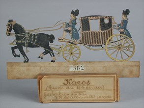 Two-dimensional cardplate karos, cut out and painted, carriage cutting art sculpture model cardboard paint wood, cut out