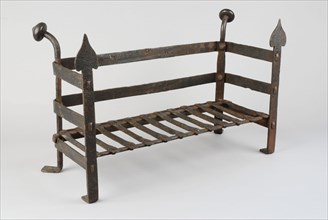 Fire basket, fire pit holder metal wrought iron iron, forged Wrought iron fire pit Rectangular. Folded legs. Decorated