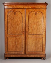 Two-door bookcase veneered with mahogany in early historical style, bookcase cabinet furniture furniture interior design wood