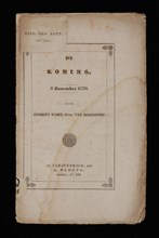 Kloots, A. (publisher), HOGENDORP, GIJSBERT KAREL VAN. The king, oud druk book information form paper, printed De Koning 8