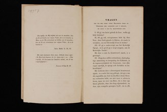 Questions asked during Confession and during the use of the Lord's Supper, old printing book information form paper, printed