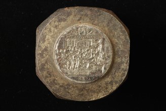 design: Romeyn de Hooghe, Stamp (set) for medals from the vroedschap van Rotterdam in 1689, stamp of stamp steel, bas embossed