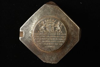 Stamp (set) for medals from the vroedschap van Rotterdam town council in 1705, punch stamp stamp steel, bas relief Stamp
