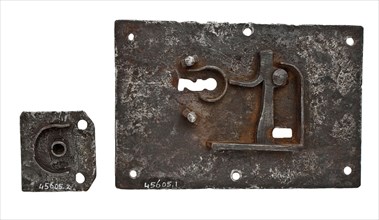 Key plate with asymmetrical keyhole and incomplete rivet, With separate cover for the key body, latch lock? lock sealant soil