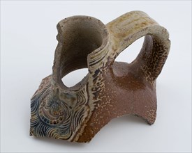 Neck fragment of large Bartmann jug, also called Bellarmine jug, jar, Bartmann juggeware tableware holder soil find ceramic