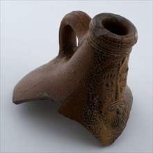 Neck fragment of Bartmann jug, also called Bellarmine jug, mourning mask on the shoulder, Bartmann juggeruik tableware holder