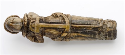 Carved ivory handle, woman with anchor: 'Hope', has bottom section of ivory, cut Ivory blade in which woman with large anchor