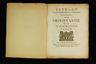 Waesberge, Hendrik van, Extract holding ordinance on the chimney sweeping, old printing book information form paper, printed