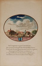 Banse, H.A., OLLEFEN, L. VAN and BAKKER, R. De Nederlandsche Stad- en Dorp-beschryver. Title page: colored engraving