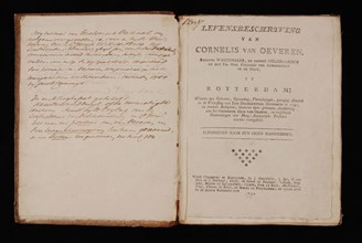 Hendriksen, J., OEVEREN, CORNELIS VAN. Life-description of Cornelis van Oeveren, oud druk book information form paper cardboard