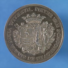 J.C. Marmé, Medal on the 50th wedding of Pieter van Schoonhoven and Maria Anna Witheyn on April 17, 1758, wedding medal penning