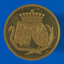 Medal on the 50-year marriage of Mr. . Hoynck van Papendrecht and P. Loeff Heshusius on 23 October 1835, wedding medal medal