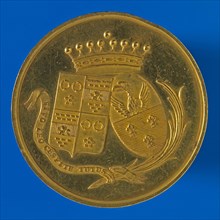 Medal on the 50th wedding anniversary of . Hoynck van Papendrecht and Paulina Loeff on October 25, 1835, wedding medal medallion