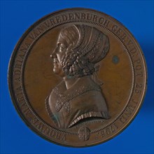 J.P. Schouberg, Commemorative medal couple Van Vredenburch - Van der Pot, commemorative medal penning visual material bronze
