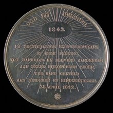 Medal on the 60-year marriage of François van Vollenhoven and Margaretha Cornelia Snellen, wedding medal medal silver plated