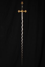 Masonic flaming sword, sword attribute mother of pearl brass steel gold, fire goldplated silverplated? Masonic sword: flaming