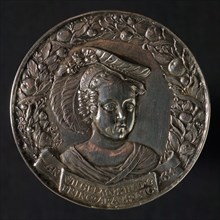 P. van Abeele, Medal on Prince William III, penning footage silver, grams, bust Prince William III with hat surrounded by fruit