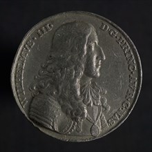 Christoffel Adolfszoon, Medal on the elevation of William III as stadtholder, penning images lead, bust Willem III to the right