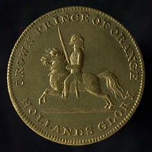 Medal at the Battle of Waterloo and Crown Prince Willem, the later King William II, penning footage brass, the Prince of Orange