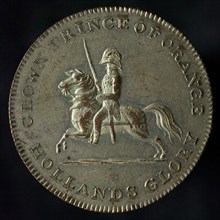 Medal at the battle of Waterloo and Crown Prince Willem, the later King William II, penning footage bronze silver, silvered