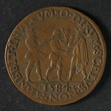 Medal on the murder of the Prince of Orange, jeton utility medal medal exchange buyer, the Prince of Orange is shot by Balthasar