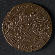 Count on the victory of Prince Maurits at Turnhout, jeton utility medal penny exchange buyer, State troops chase fleeing army