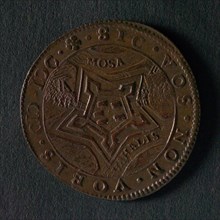 Medal on the conquest of the Fort St. Andries by Prince Maurits, jeton utility medal medal exchange copper, sunflower lit